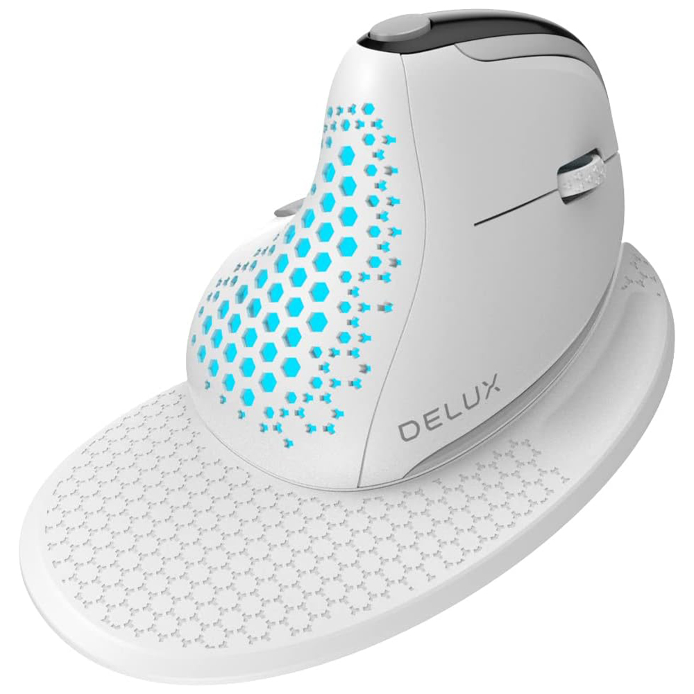 (2026春季限時優惠) DELUXE M618XS ERGO VERTICAL WIRELESS MOUSE - White