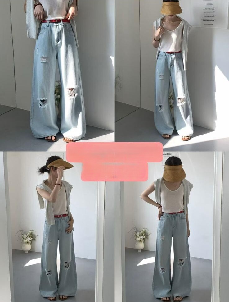 KT19   韓國爛牛仔褲  S:腰28   HIP 40  長40    /  M:腰 29    HIP41   長 40   /    L:腰30   HIP42   長40   $479  (一口價)