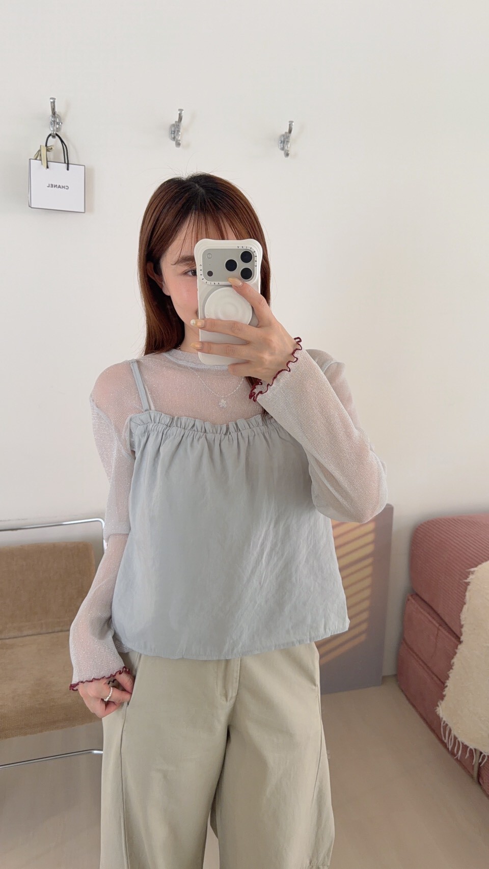 彈性拼接圓領打底 4colors