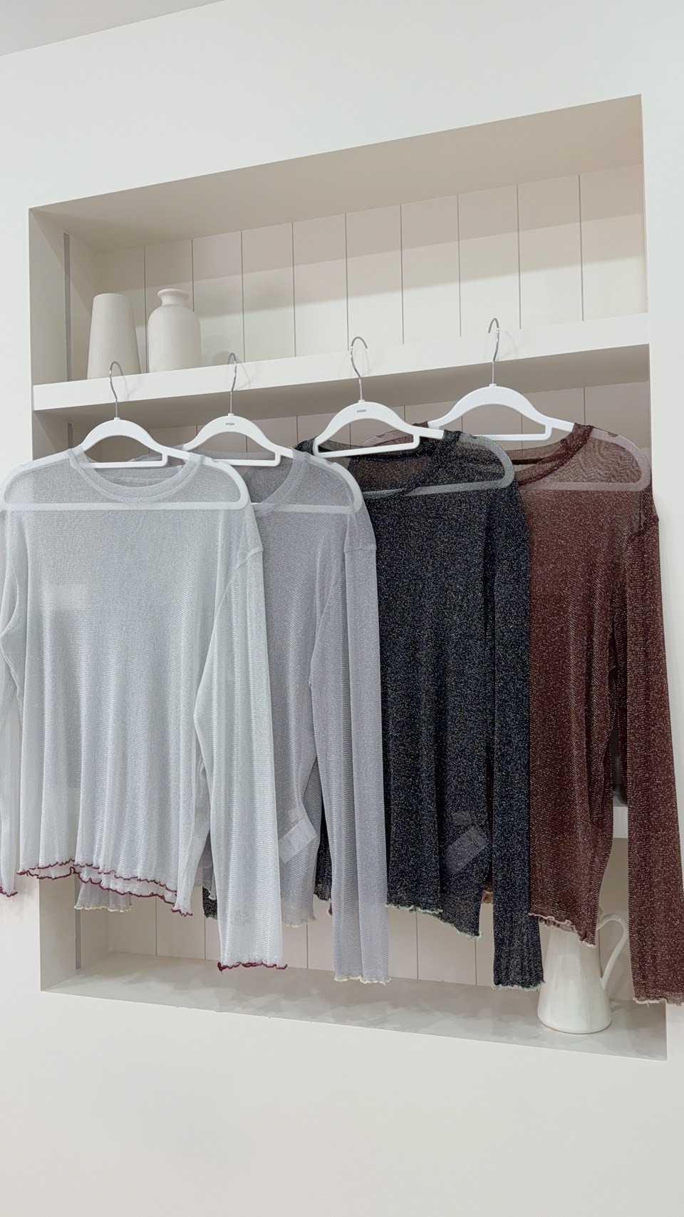 彈性拼接圓領打底 4colors