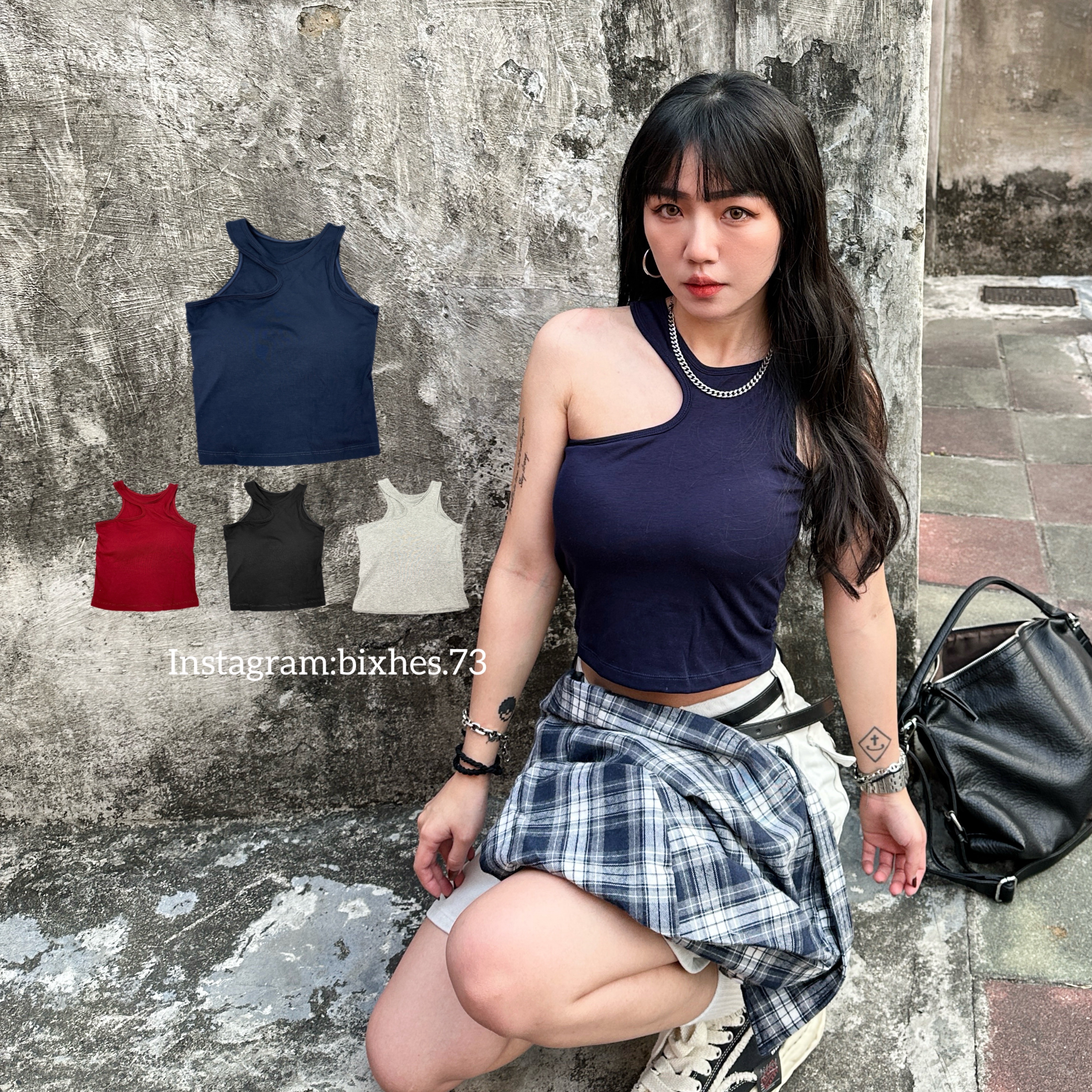 挖邊彈性帶墊背心(C00015)