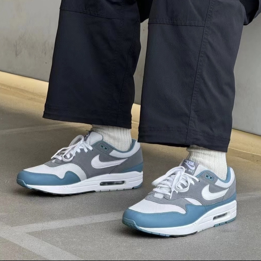 NIKE AIR MAX 1 SC 灰白藍 湖水藍 休閒 "NOISE AQUA AND COOL GREY" 休閒鞋 FB9960-001