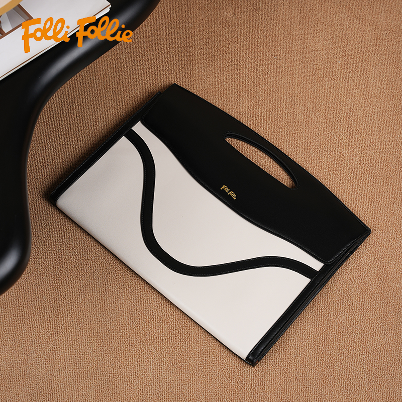 【Folli Follie 芙麗芙麗】休閒 時尚 牛皮 手提 磁吸公文包