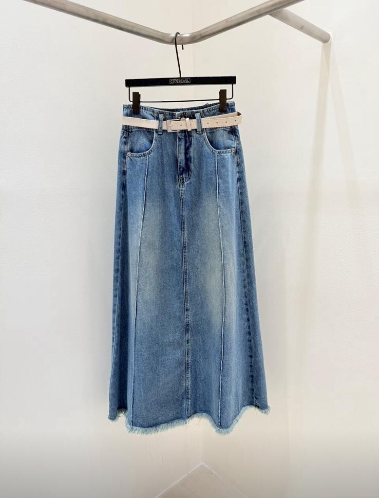 CQ03  牛仔裙   S:腰24 HIP40      長38   /    M:腰26  HIP 41   長38  /     L:腰28 HIP42    長38.5 $479 (一口價)