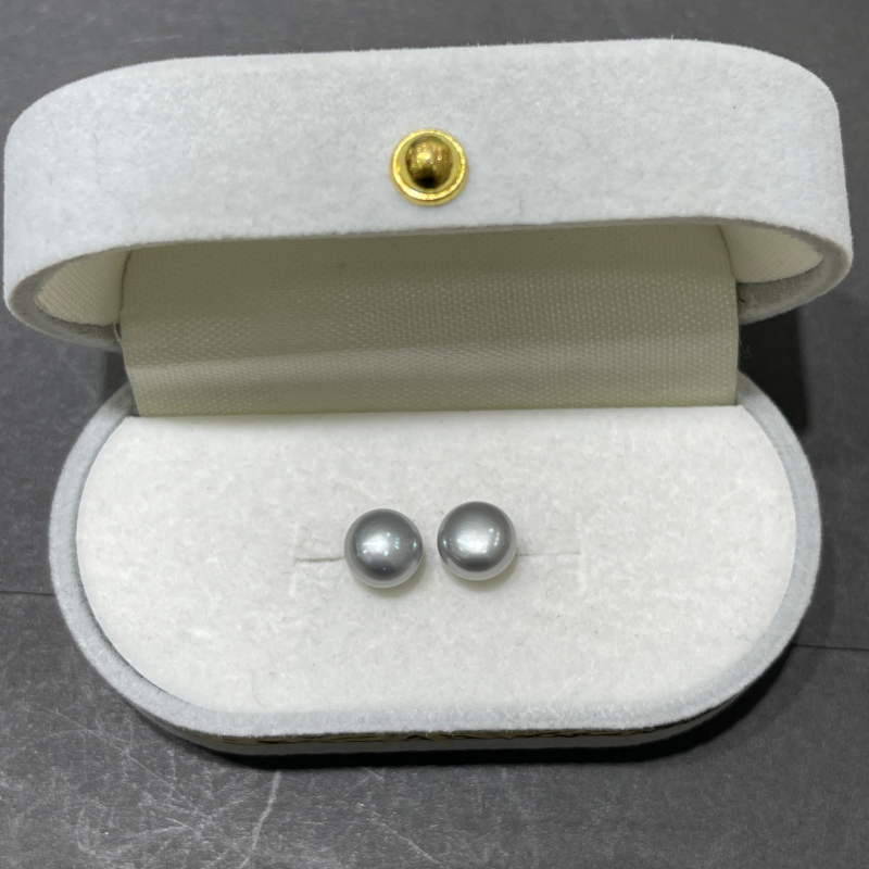 HKAG0412-002 8mm珍珠耳釘灰 (A2)