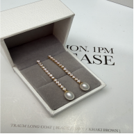 HKAG0412-027 長鏈條珍珠米珠耳環 (A27)