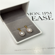 HKAG0412-033 米珠耳釘8-9mm耳釘 (A33)