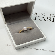 HKAG0412-037 簡約珍珠戒指 (A37)