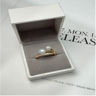 HKAG0412-040 雙珠珍珠戒指 (A40)