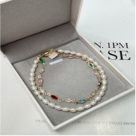 HKAG0412-049 珍珠米珠雙層手鏈設計款 (A49)