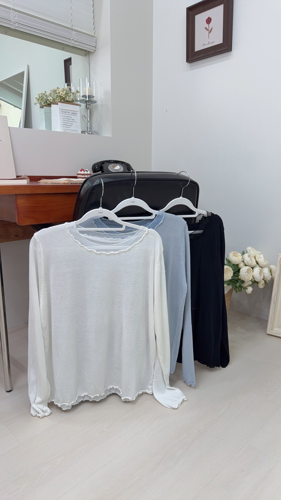 網紗針織上衣 3colors