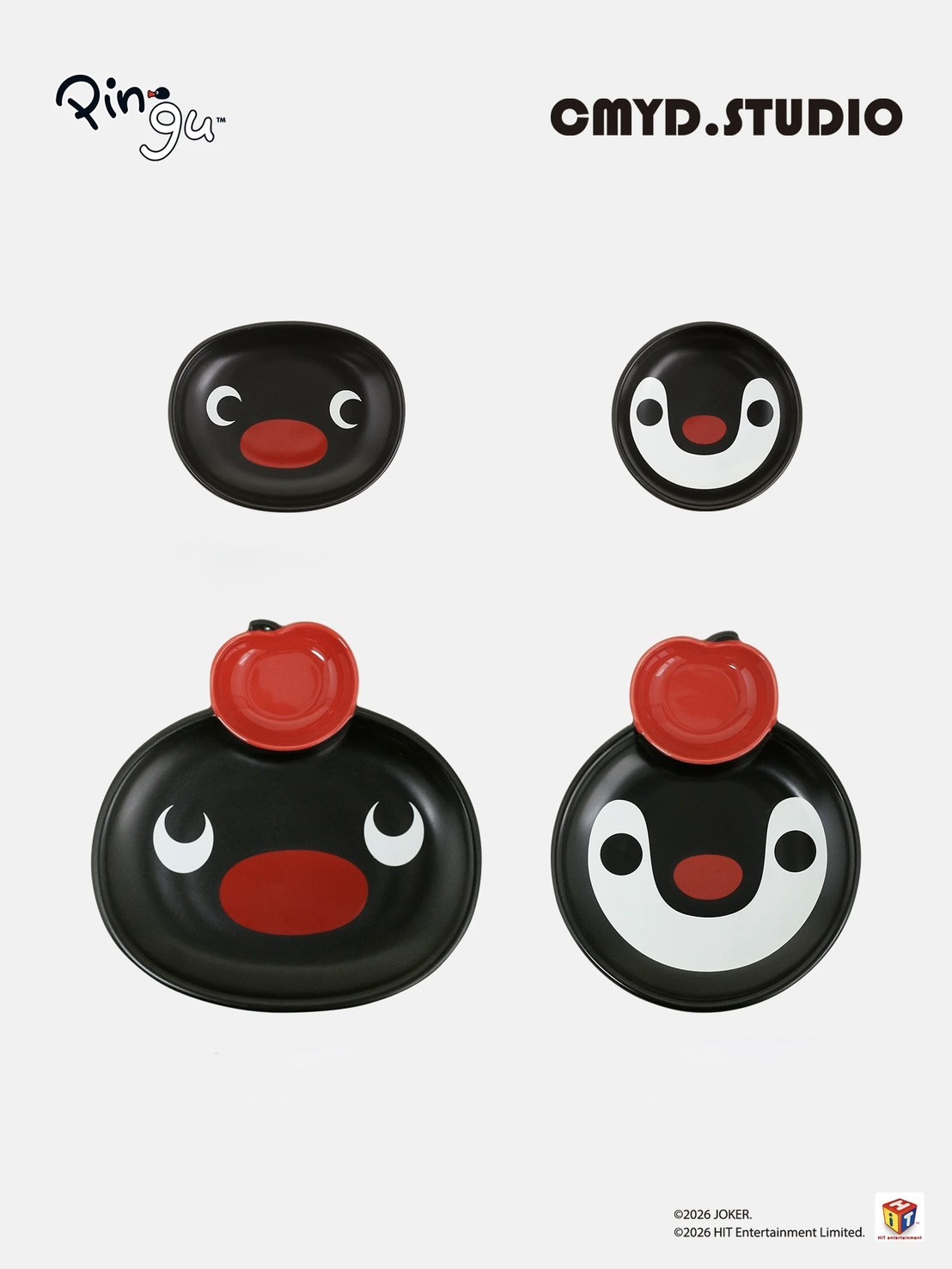 PINGU 企鵝家族 蘋果造型 陶瓷碟子