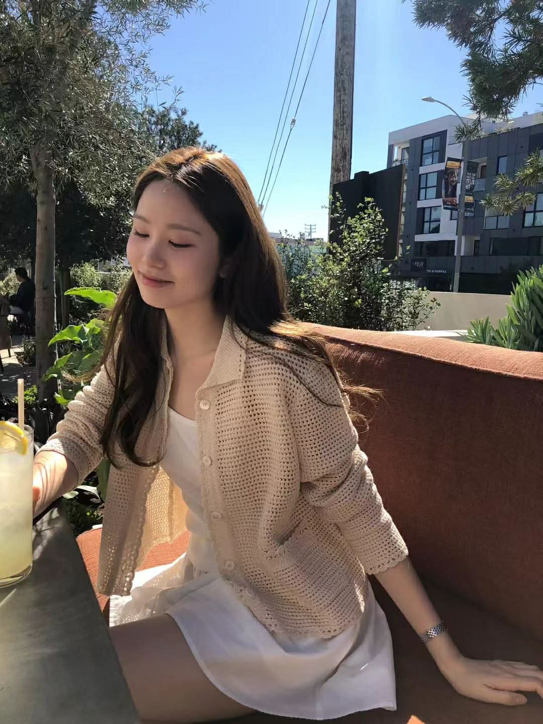 CA07 高級手工編織亞麻針織上衣