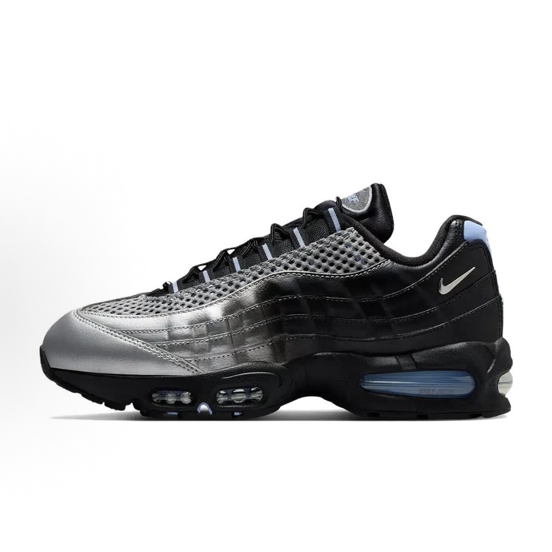 -(A3c)-NIKE X PALACE AIR MAX 95 聯名款 銀色子彈 氣墊 低筒 男鞋 銀黑藍-IQ7708 095