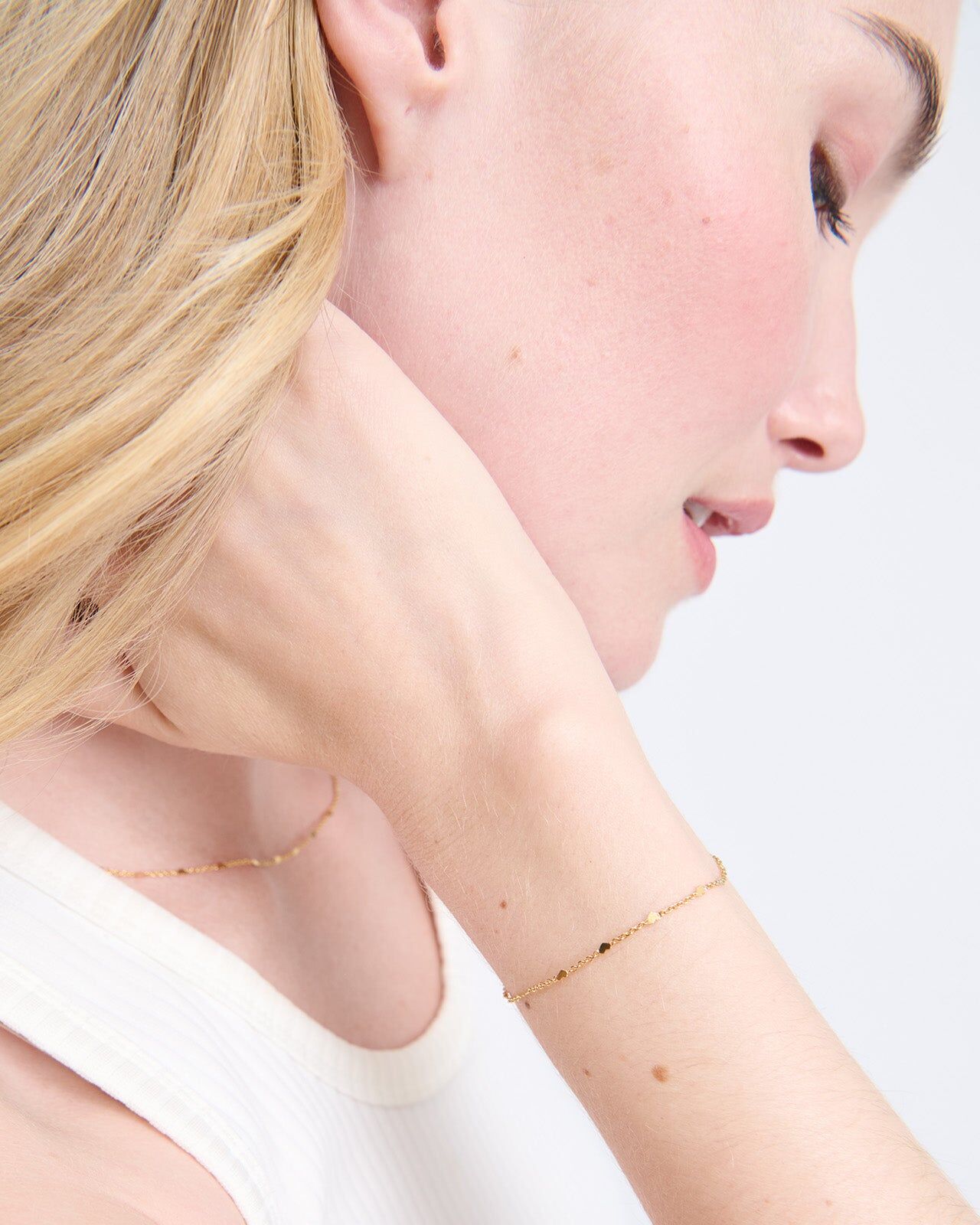 Hearts Chain Bracelet — 18K Recycled Gold-Plated | émoi émoi