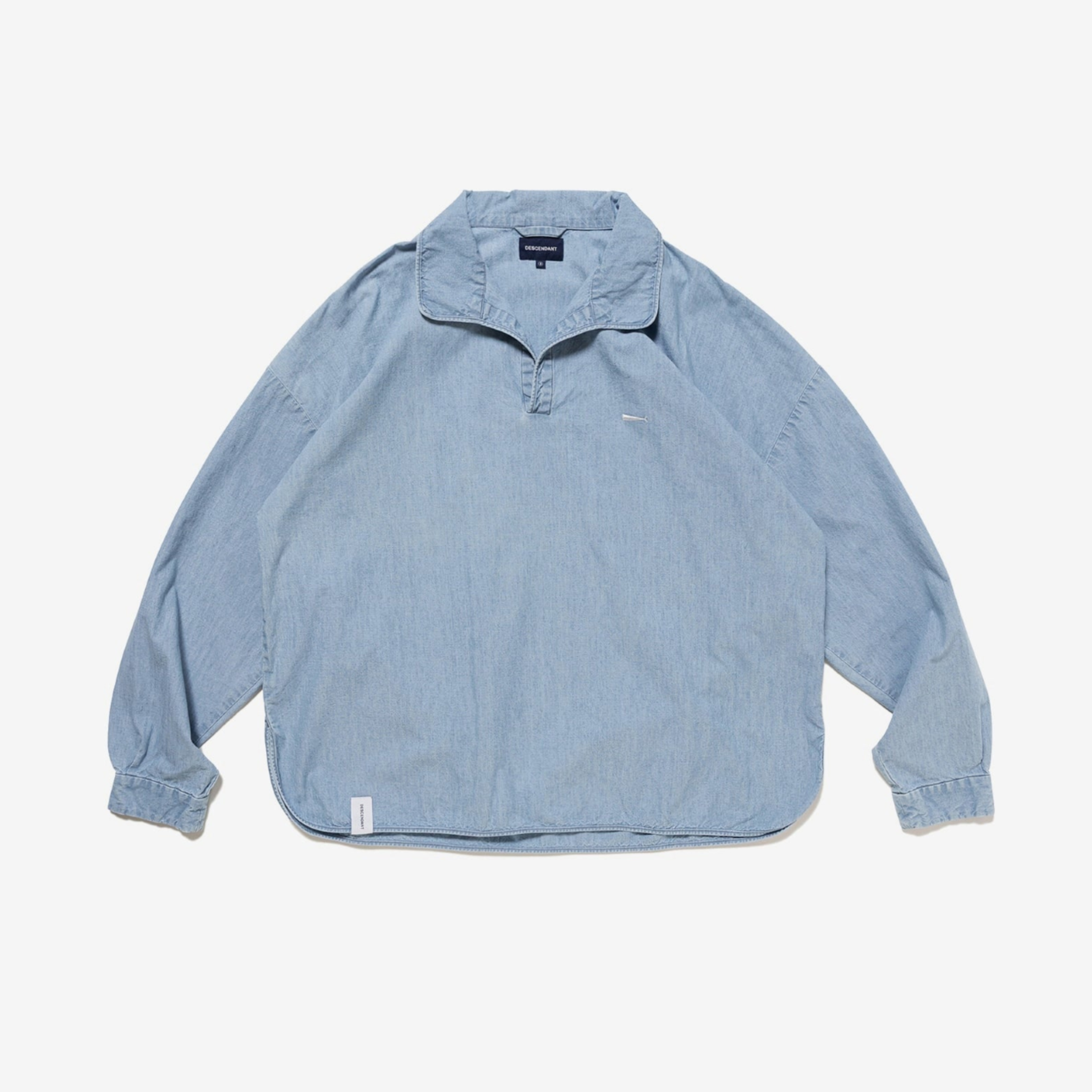 2026SS DESCENDANT SALOON PULLOVER CHAMBRAY LS SHIRT 短版 牛津布 刺繡 鯨魚 長袖 襯衫 現貨 261CPDS-SHM04