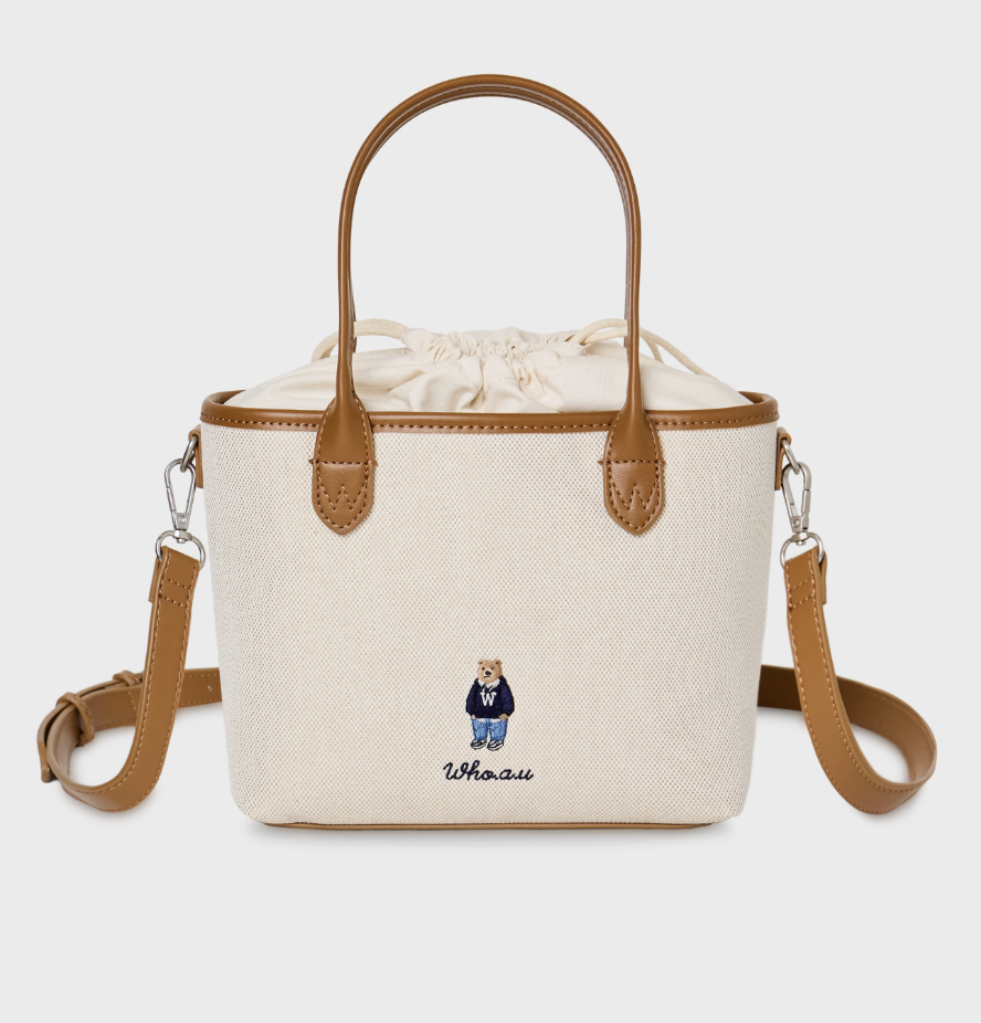 【入LIVECODE一件減至$278😱🔥！】【WHO.A.U春夏開季🔥】Steve Canvas Tote Bag (2 Colors)