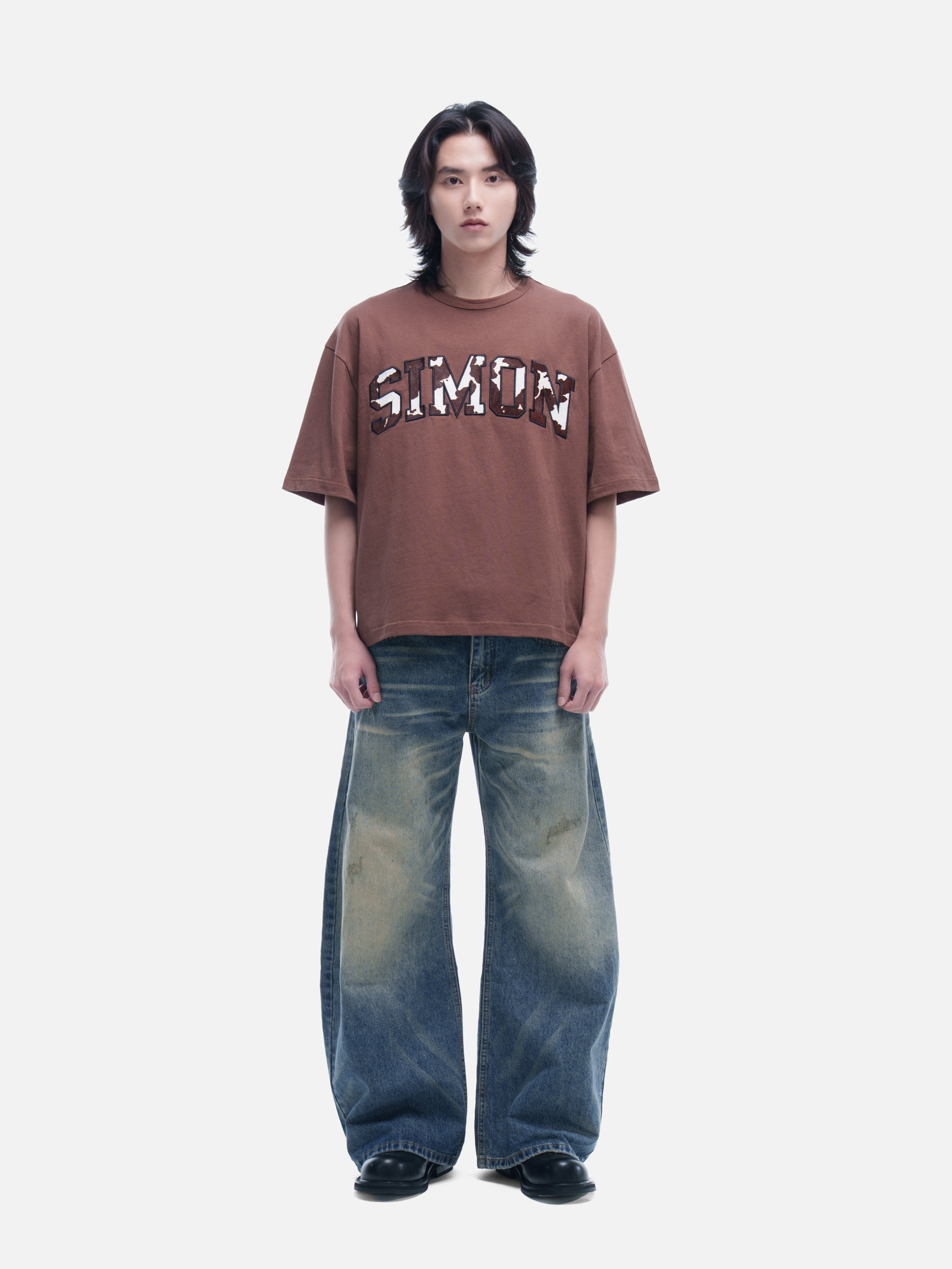 SIMON MADE TS-2602  動物大遷徙 重磅 貼布 寬鬆 短T