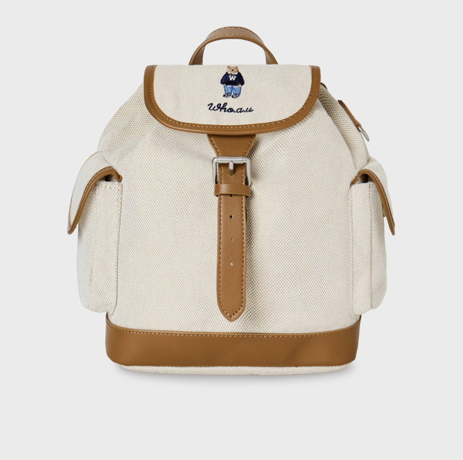 【入LIVECODE一件減至$248😱🔥！】【WHO.A.U春夏開季🔥】Steve Canvas Backpack (2 Colors)