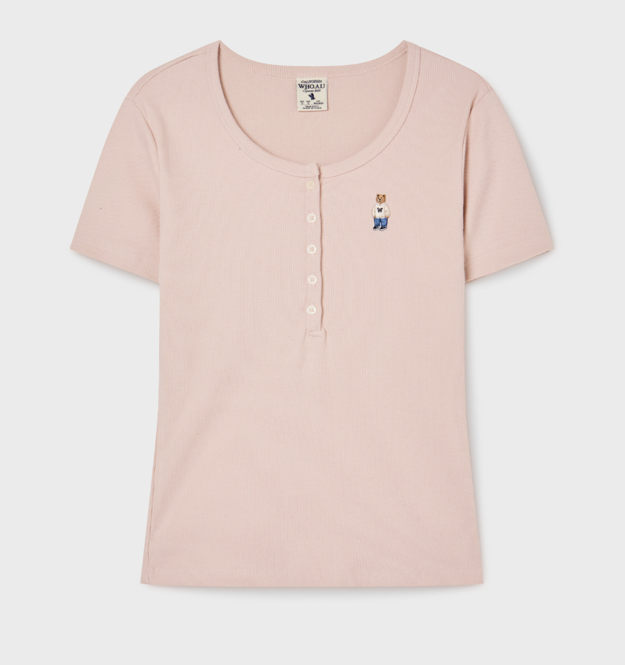 【入LIVECODE一件減至$178😱🔥！】【WHO.A.U春夏開季🔥】Steve Ribbed Henry Neck T-shirt[B] (5 Colors)