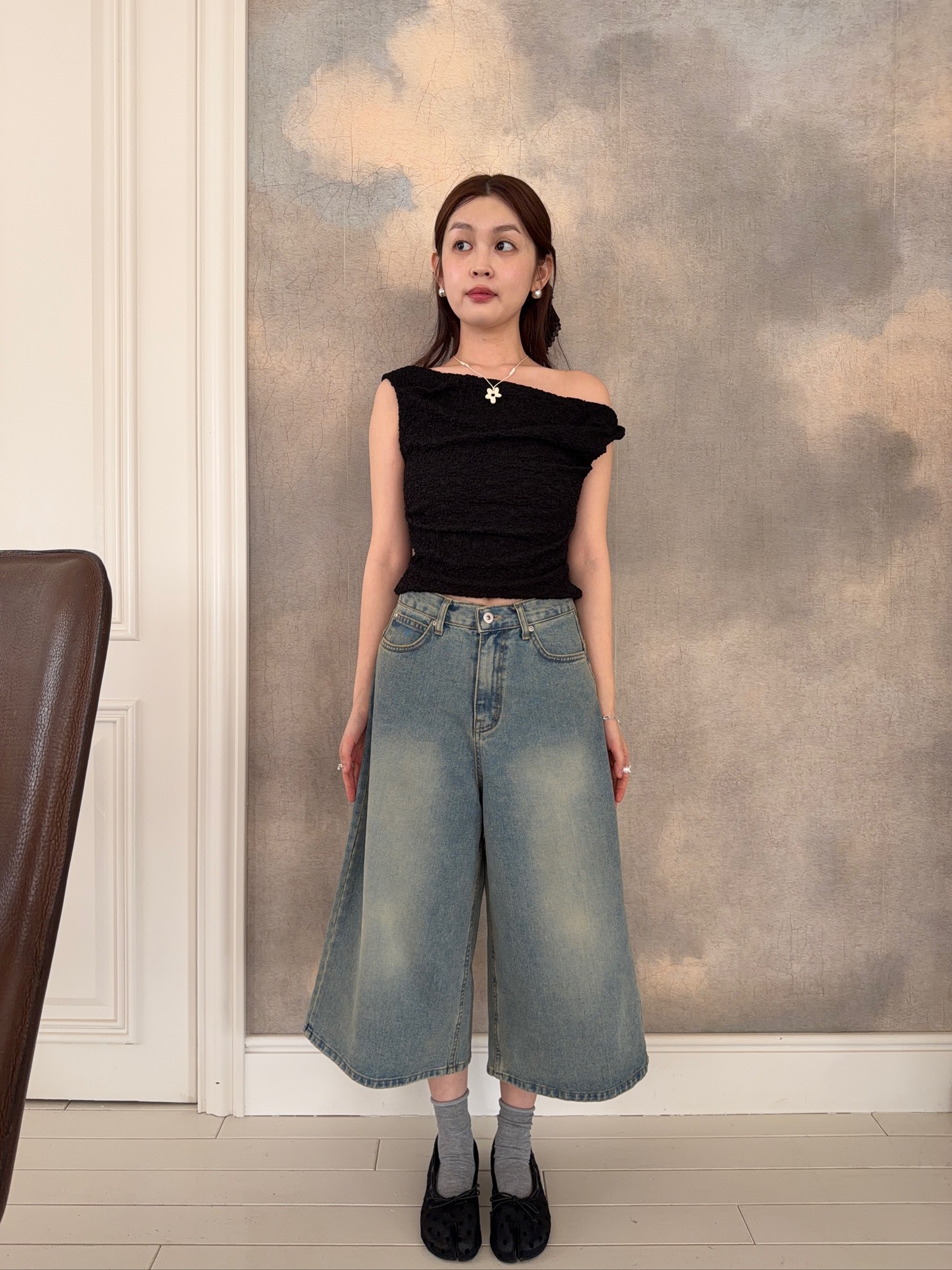 A89/獨樹一幟8分長牛仔褲