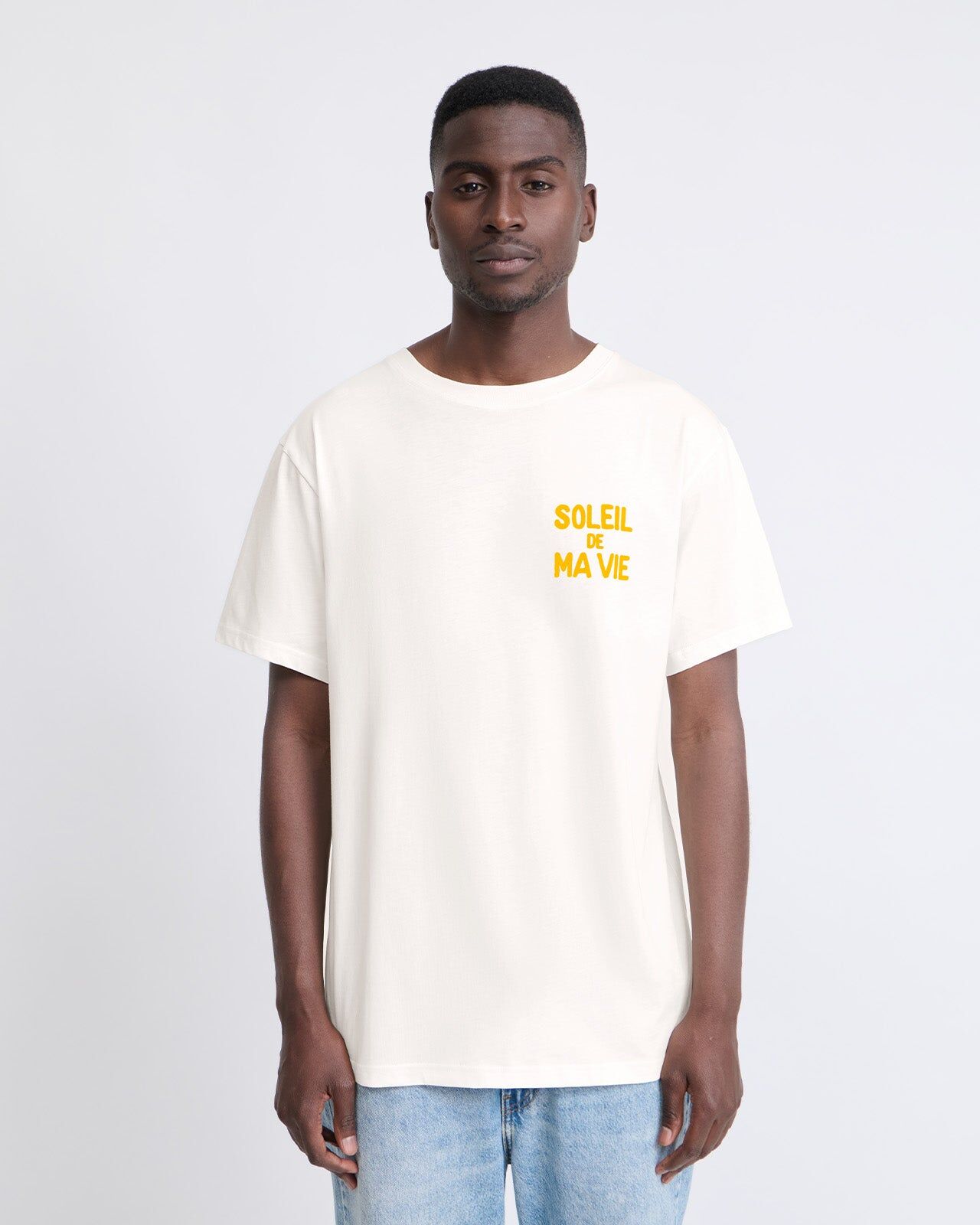 Soleil de Ma Vie Men's Organic Cotton T-shirt — Cream | émoi émoi