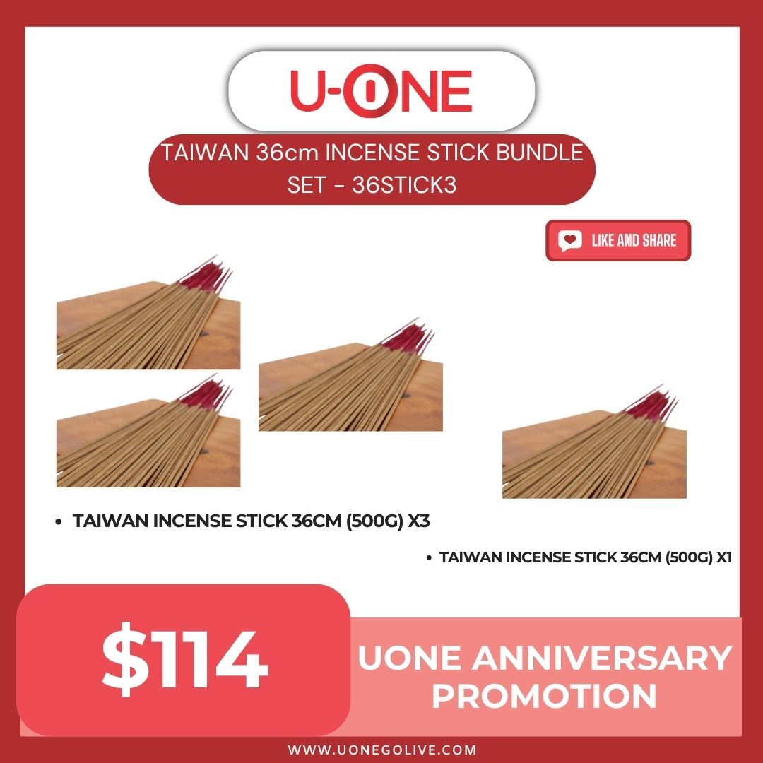 TAIWAN 36cm INCENSE STICK BUNDLE SET - 36STICK3