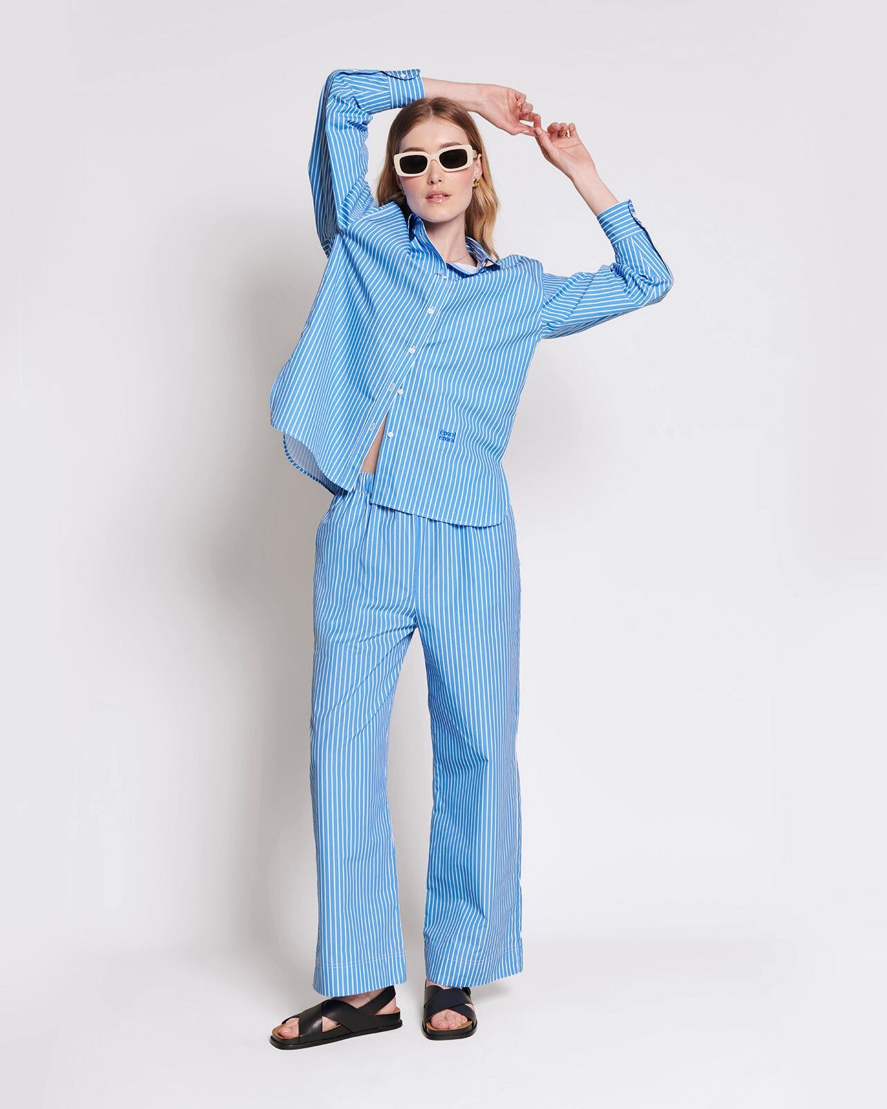 Pacific Organic Cotton Pants — Blue Stripes | émoi émoi