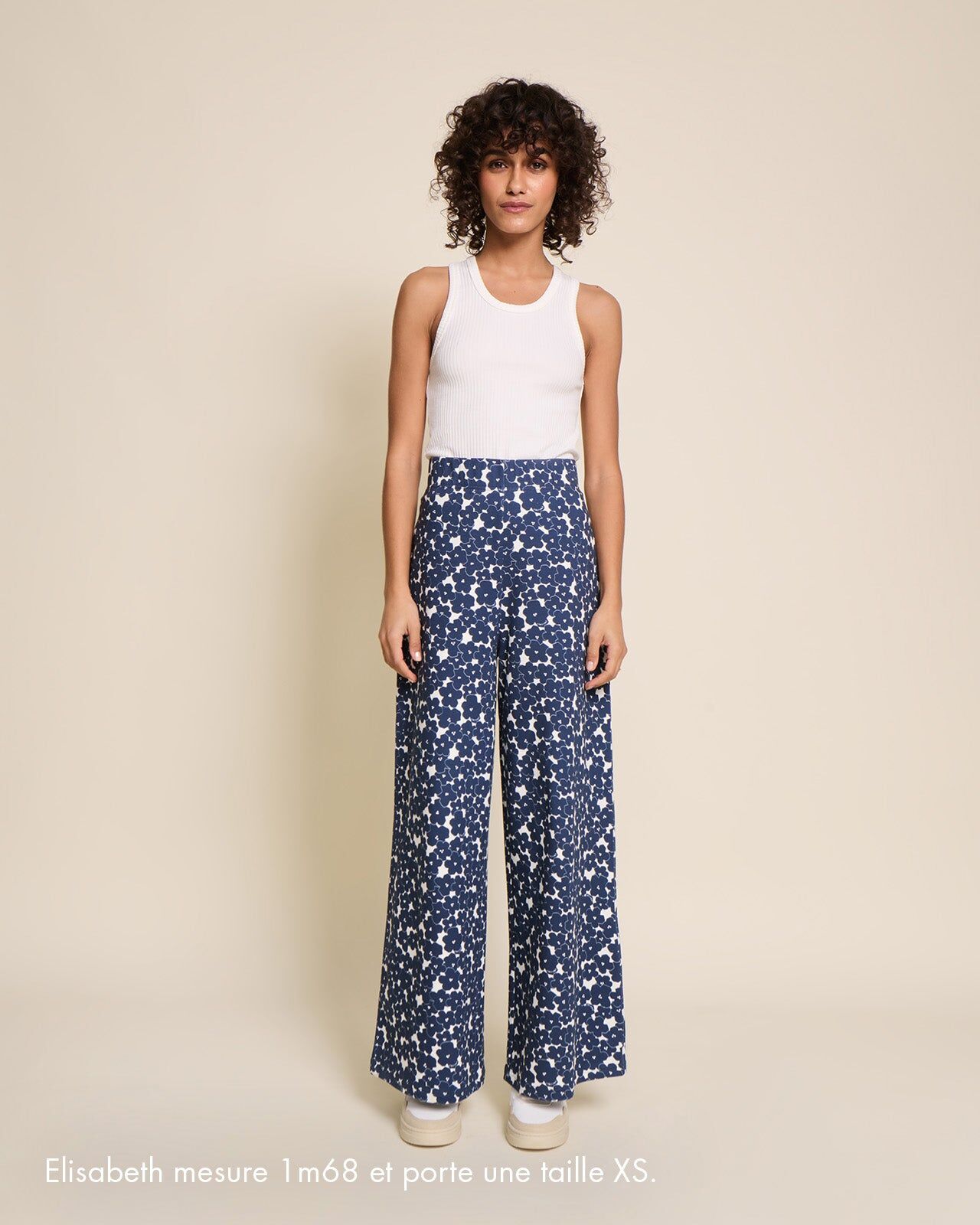 Pauline Organic Cotton Pants — Blue Anemones | émoi émoi