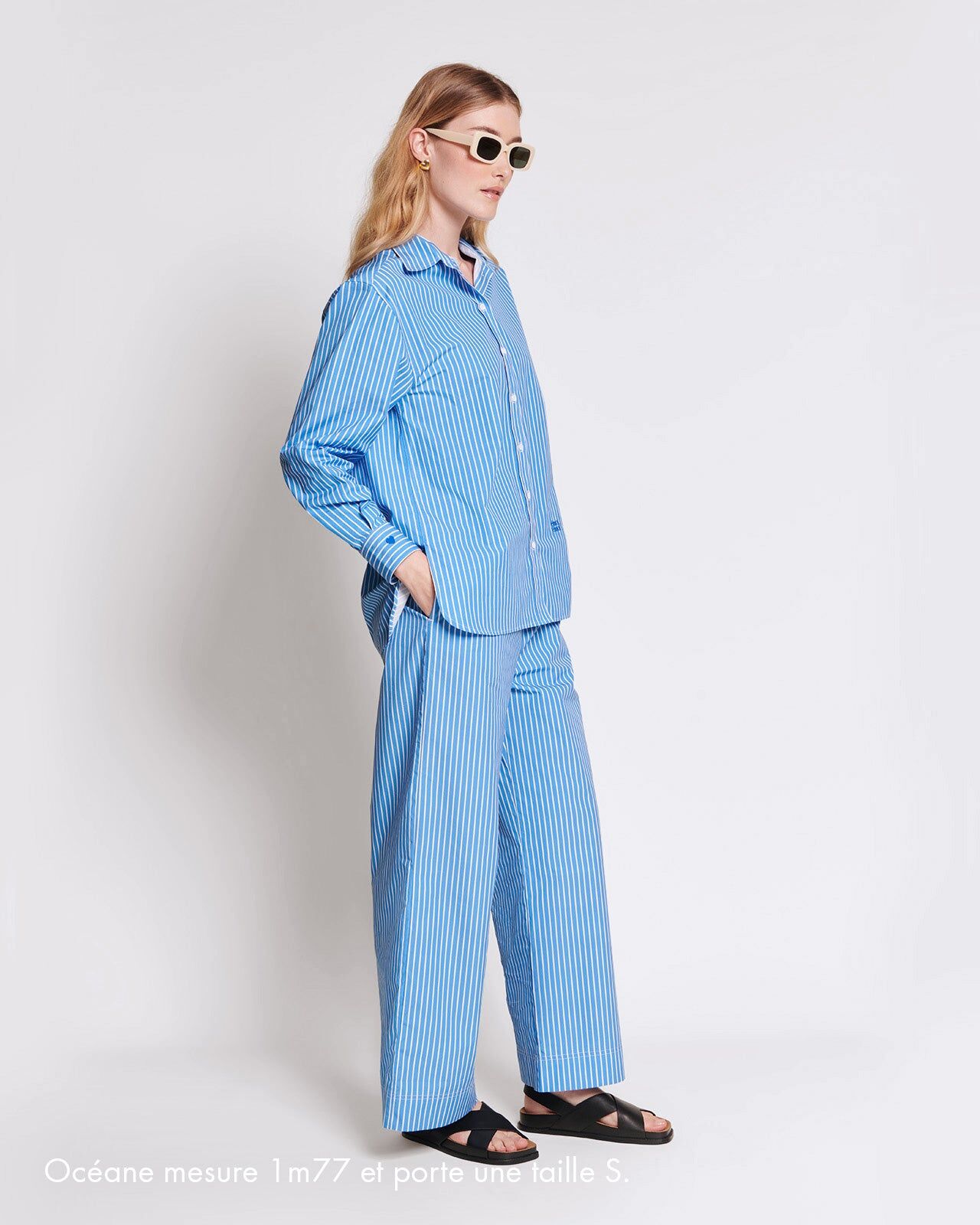 Pacific Organic Cotton Pants — Blue Stripes | émoi émoi