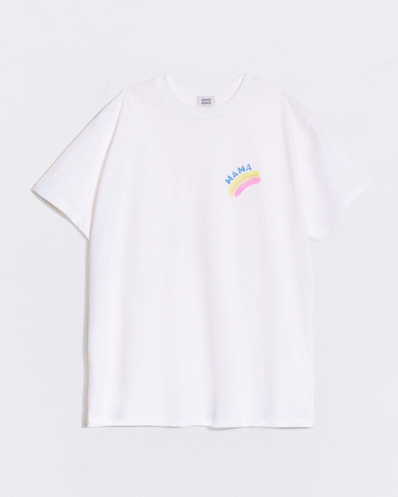 Mama Rainbow Organic Cotton T-shirt — White | émoi émoi