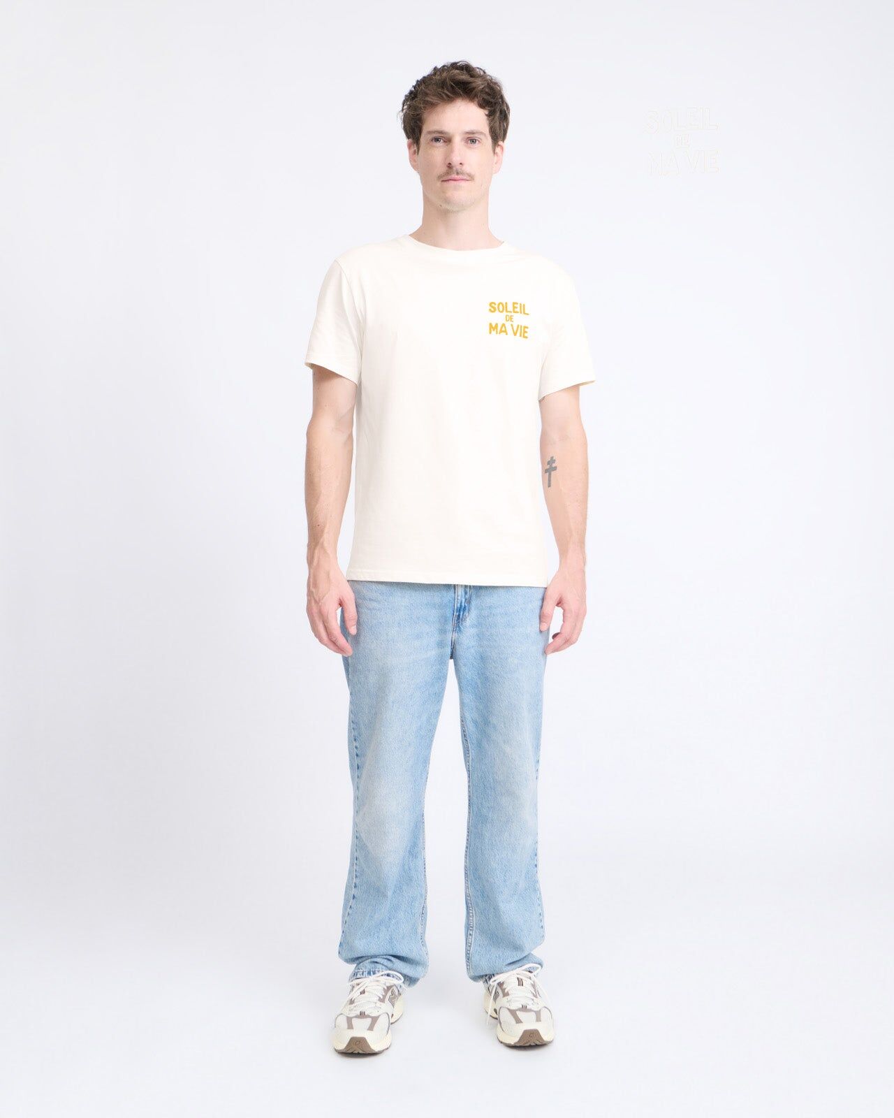 Soleil de Ma Vie Men's Organic Cotton T-shirt — Cream | émoi émoi