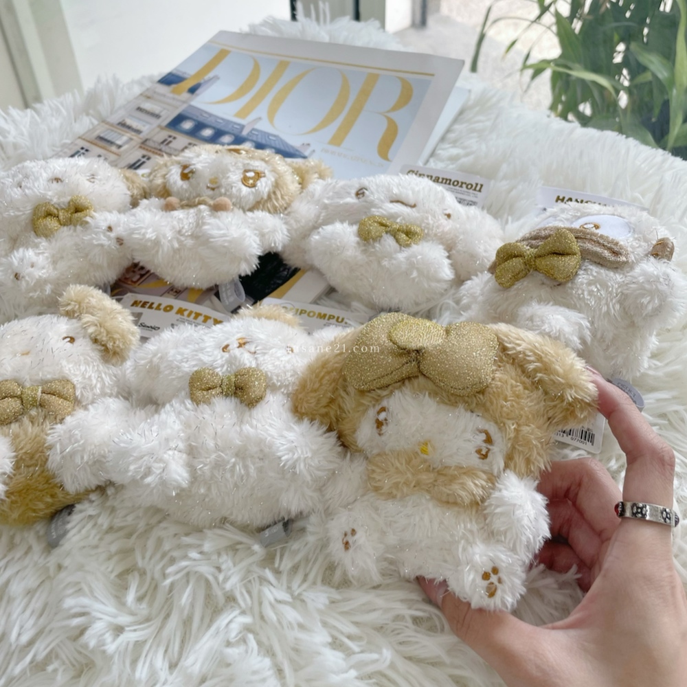 SANRIO 三麗鷗 金蔥吊飾 金色 絨毛 可愛 HELLO KITTY 醜魚漢頓