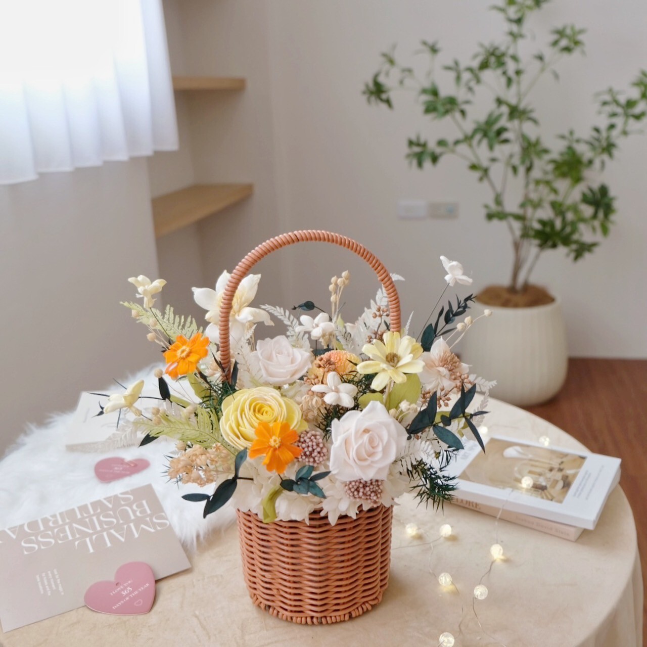 永生提籃花 橘黃色