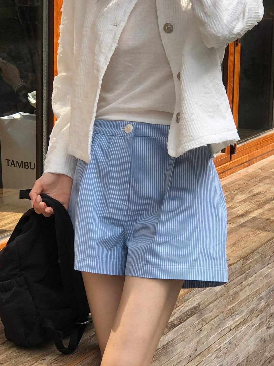 CA13 Ralph Lauren 風直條紋短褲