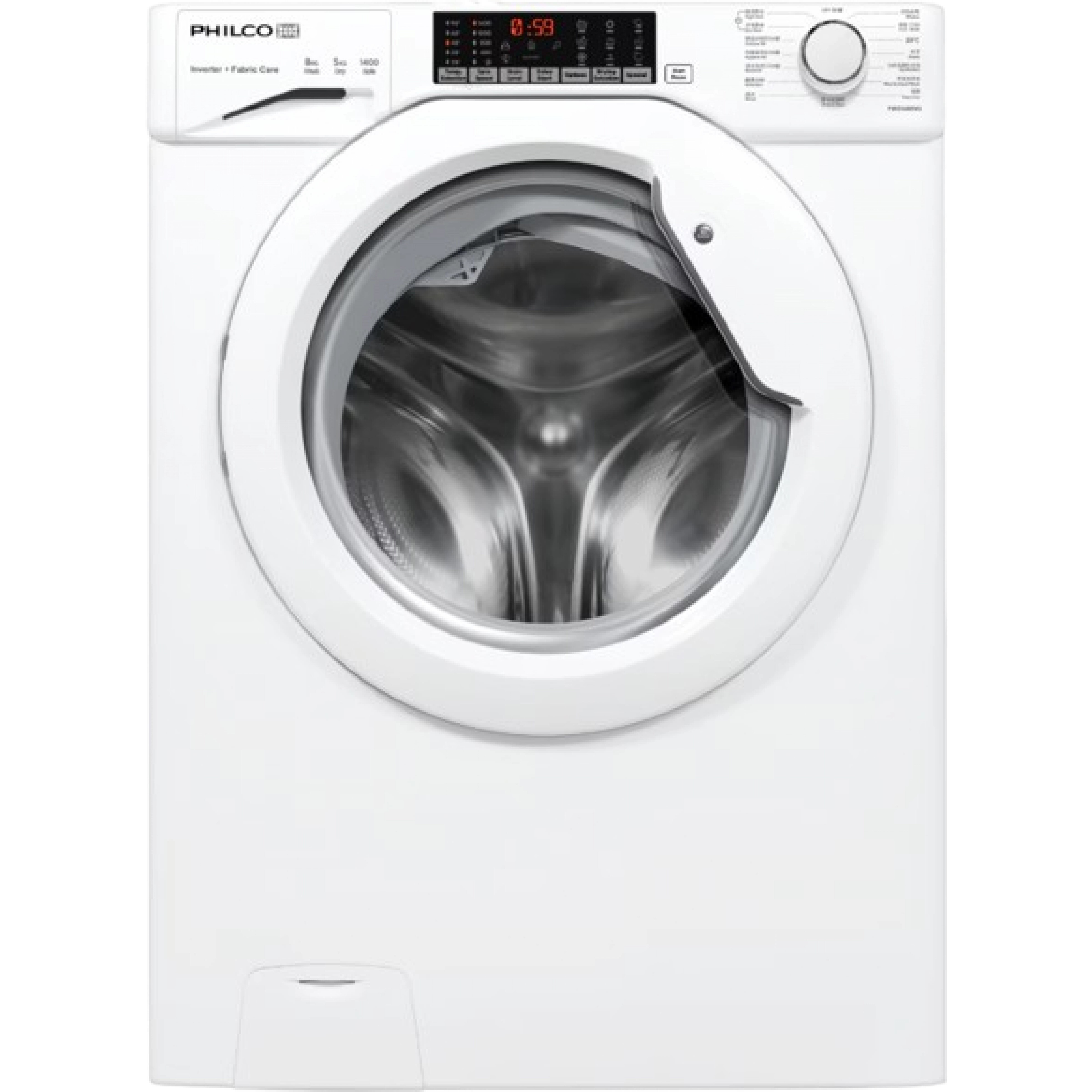 飛歌  Philco   PWD1485VU(已飛頂820mm高)‧8/5公斤/1400轉‧變頻2合1‧前置式洗衣乾衣機-香港行貨-原廠2年全機保養‧