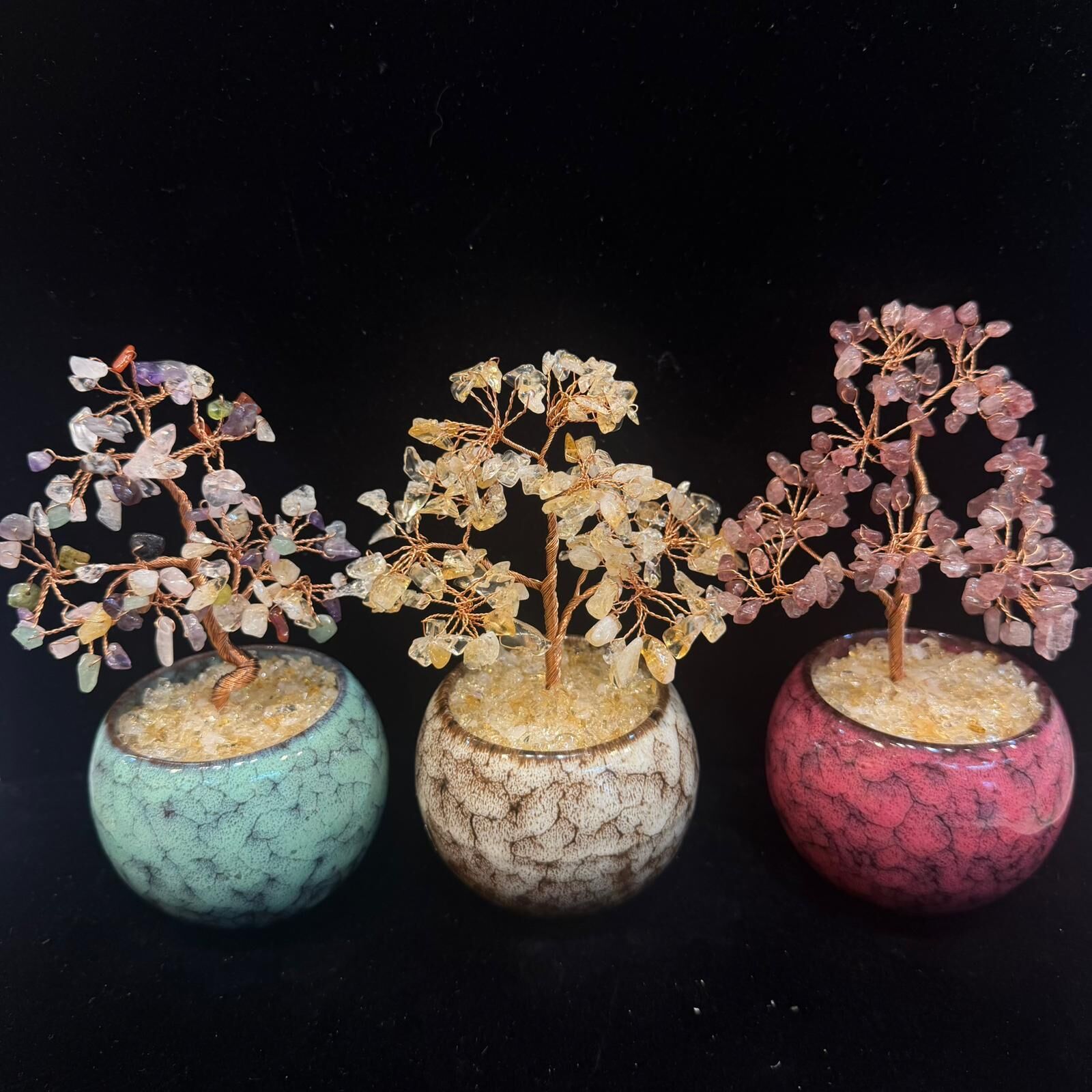 HKHG0412-067 陶瓷杯水晶樹 (陶瓷杯隨機) (A67黃水晶/B67草莓晶/C67多寶)