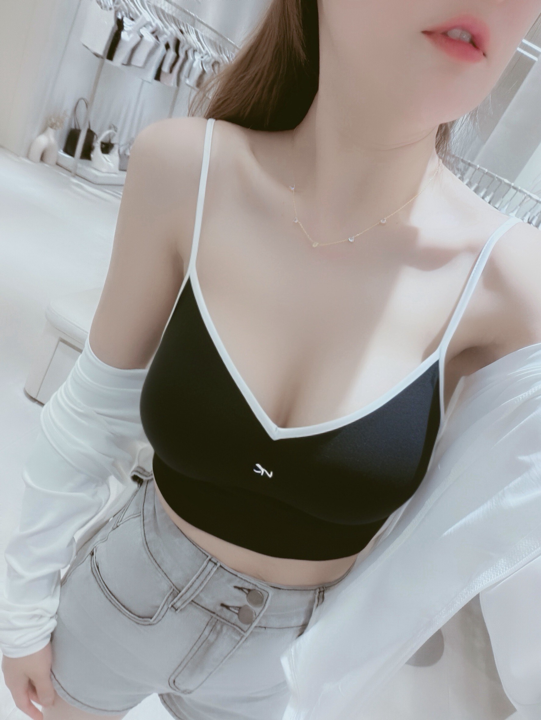 小刺繡肩帶撞色小可愛 8733