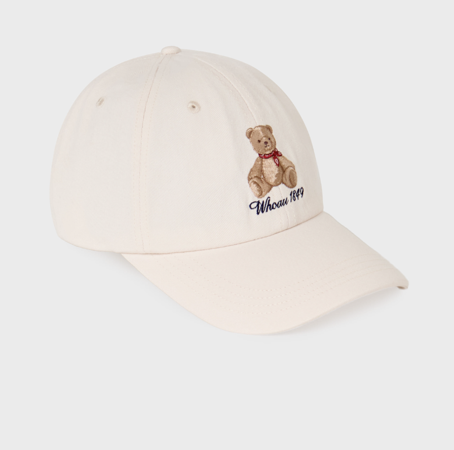 【入LIVECODE一件減至$198😱🔥！】【WHO.A.U春夏開季🔥】Bear Embroidery Ball Cap[B] (3 Colors)
