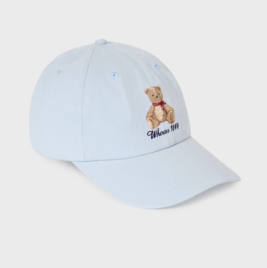 【入LIVECODE一件減至$198😱🔥！】【WHO.A.U春夏開季🔥】Bear Embroidery Ball Cap[B] (3 Colors)