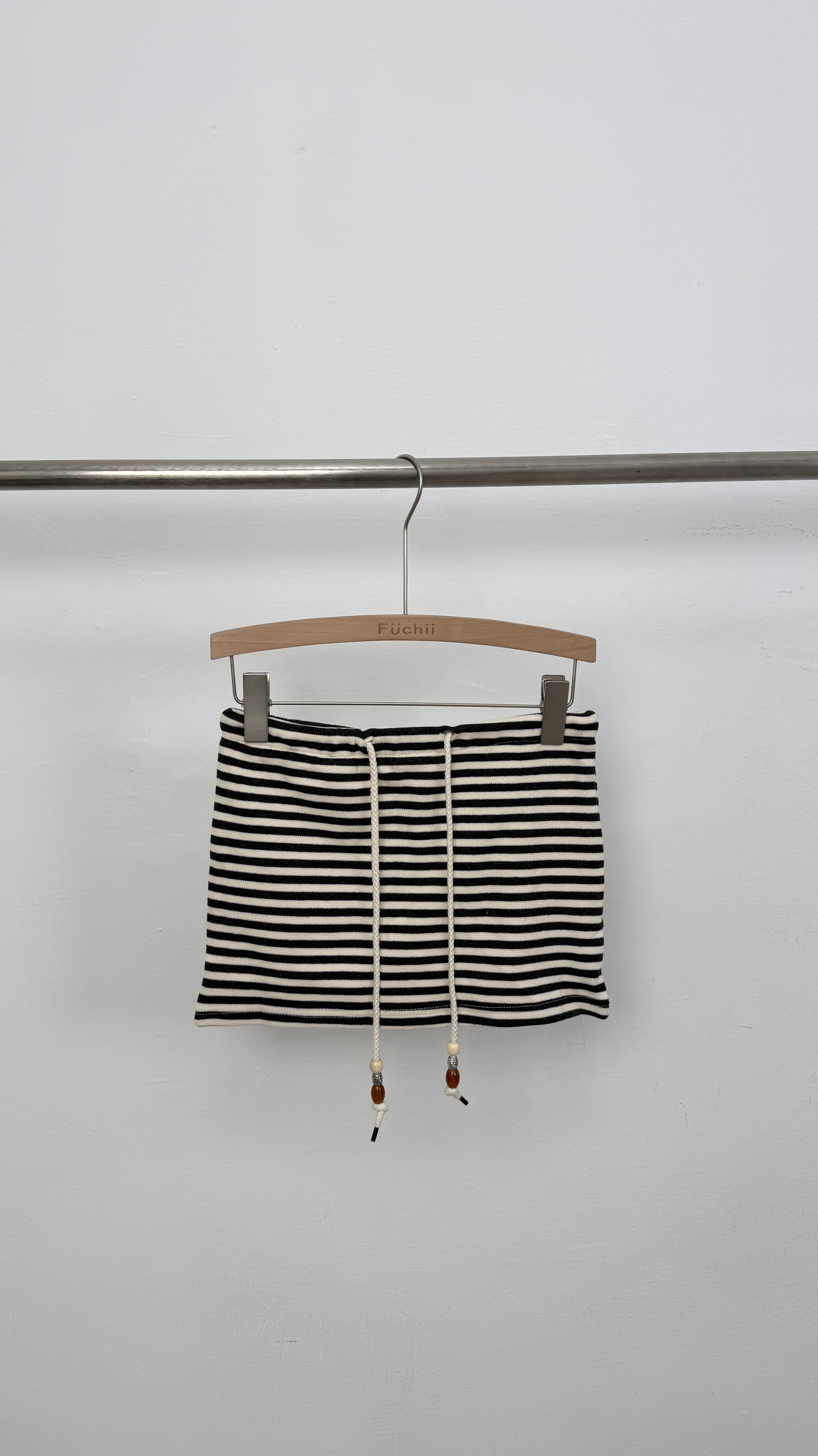 B204條紋麻繩抽繩短裙