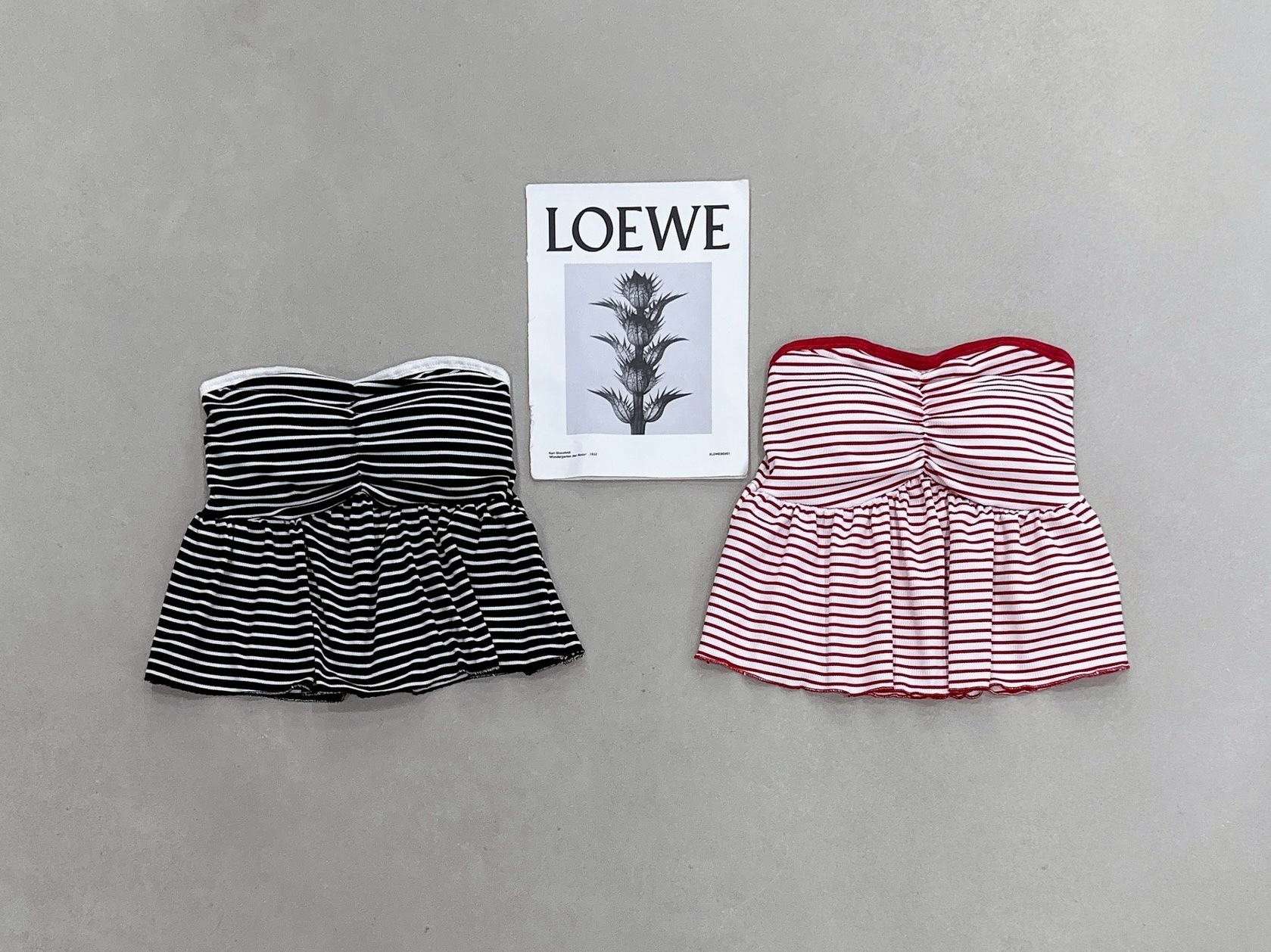 平口條紋傘狀罩杯背心