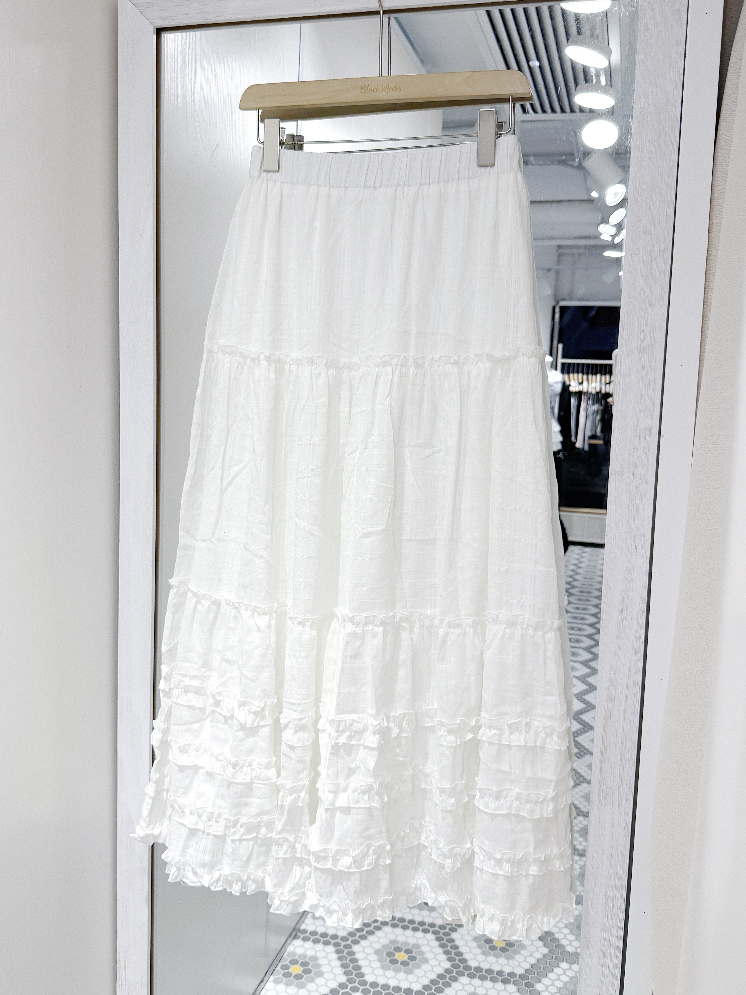 EA1260｜輕重磅‧₊˚ ☁️⋅ 棉麻料暗格4小束ruffle長裙