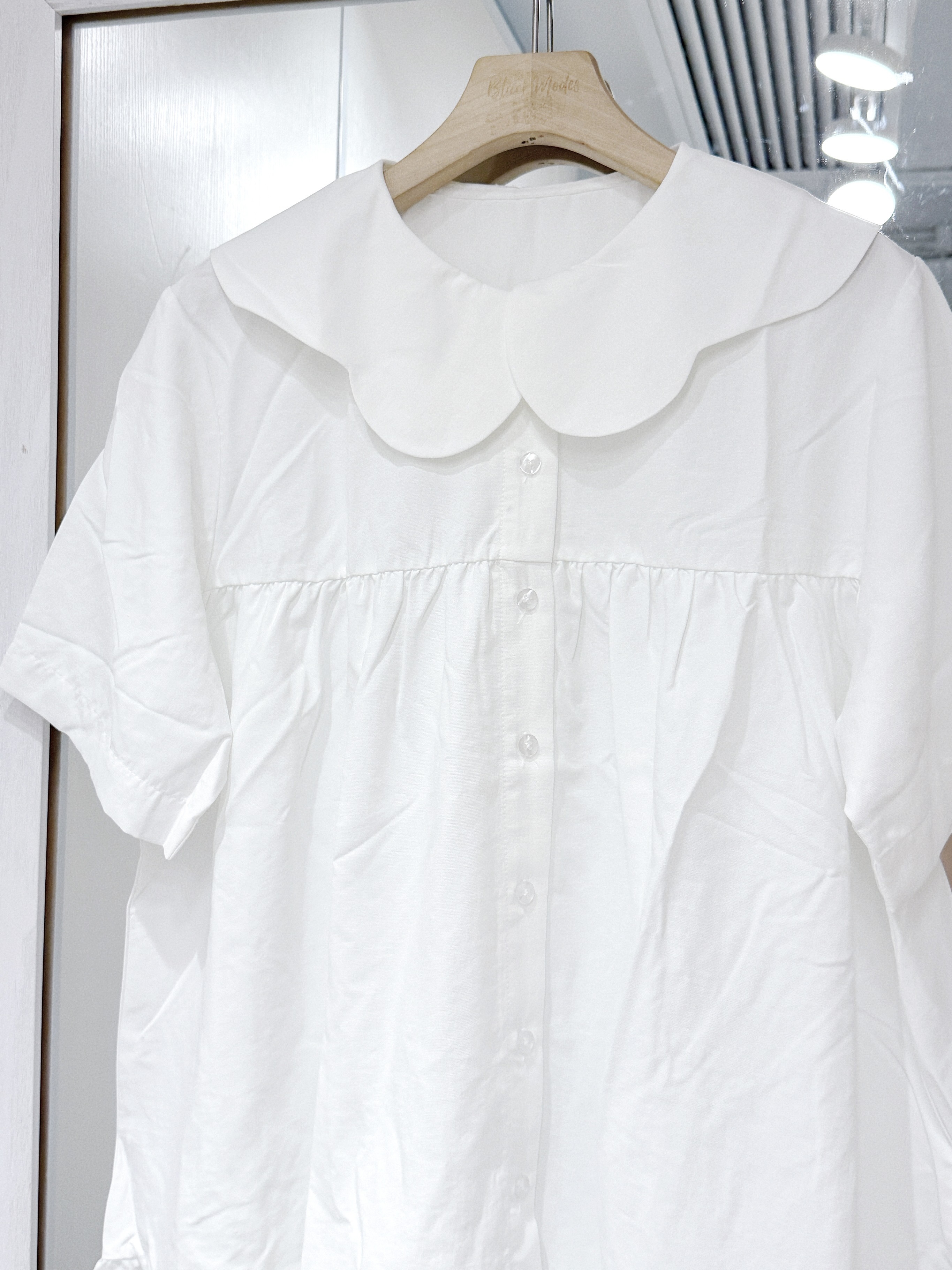 EA1261｜日系可愛感花形娃娃領寬鬆恤衫上衣 ⋆.˚☁️⋆