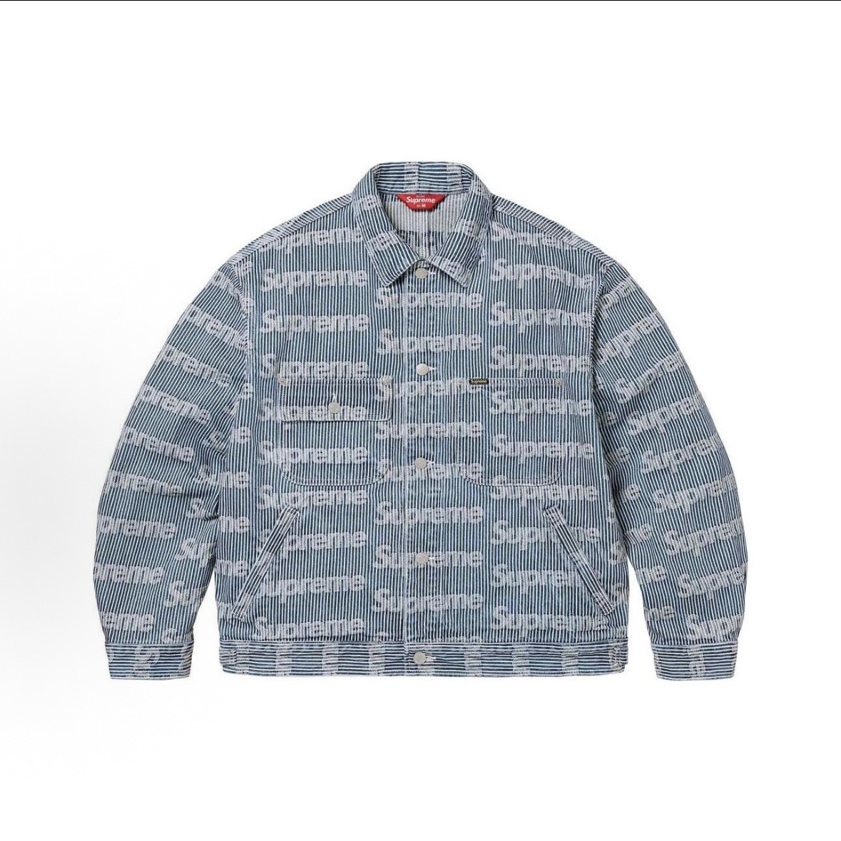 【Focus Store】現貨秒發 Supreme SS24 Denim Chore Trucker Jacket "Stripe" 丹寧工裝外套