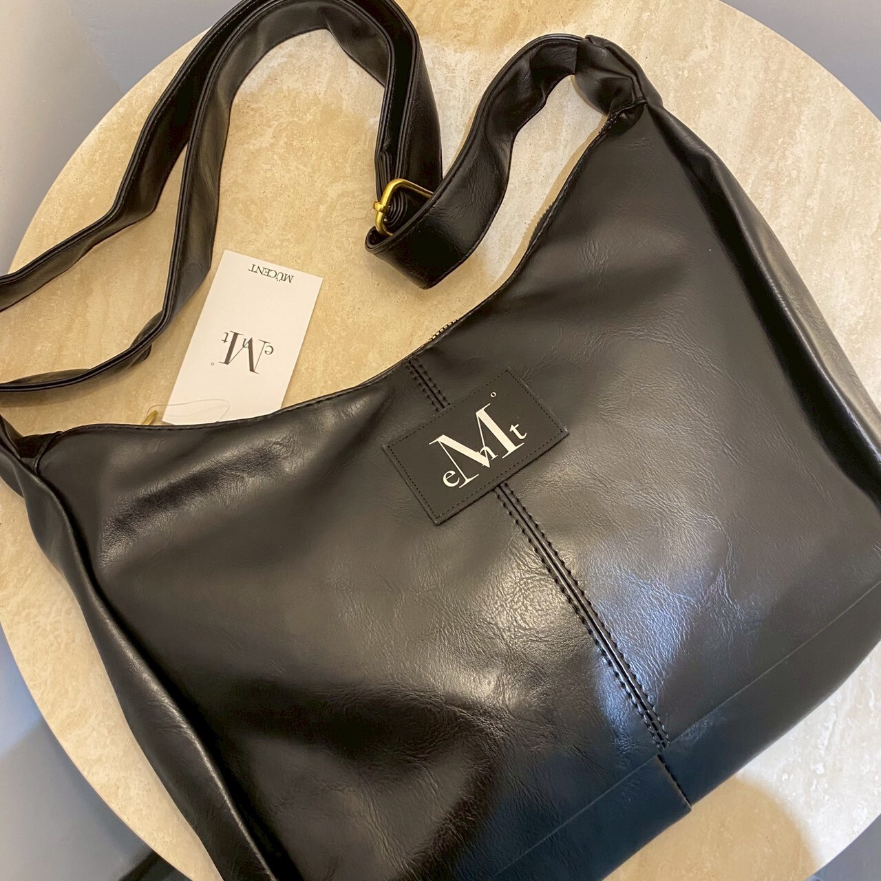 韓國 Mucent Merin Golo Line Shoulder Bag 方形 皮革包