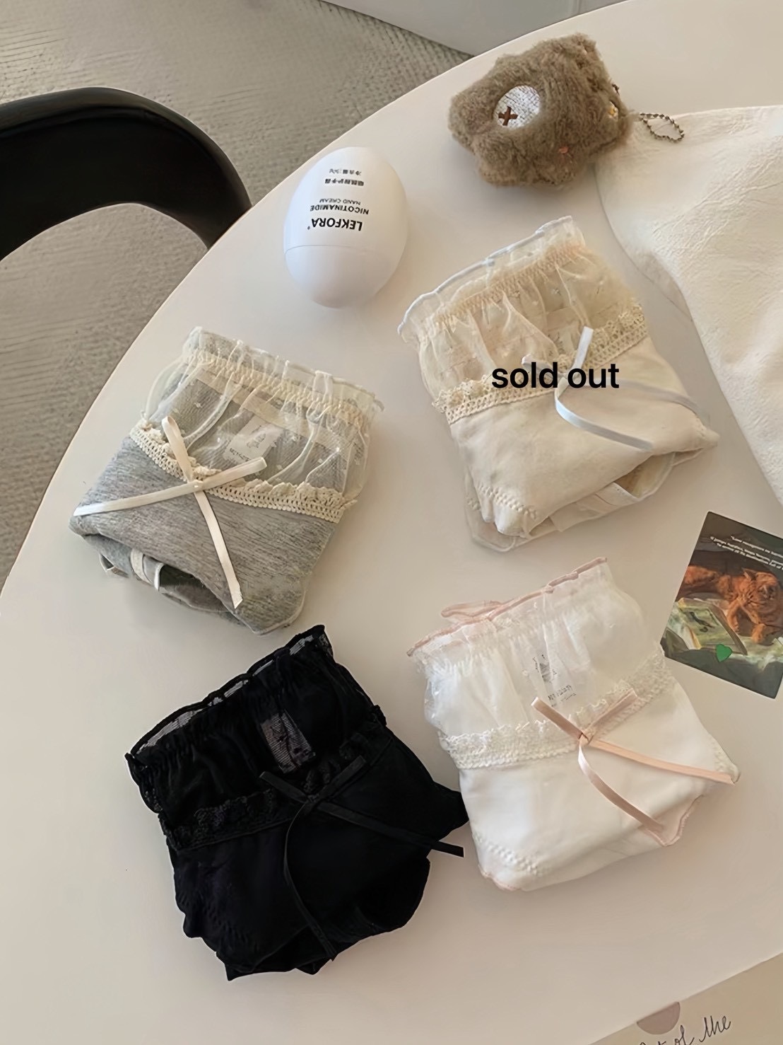 白月光 蕾絲波點網紗純棉小褲 3colors