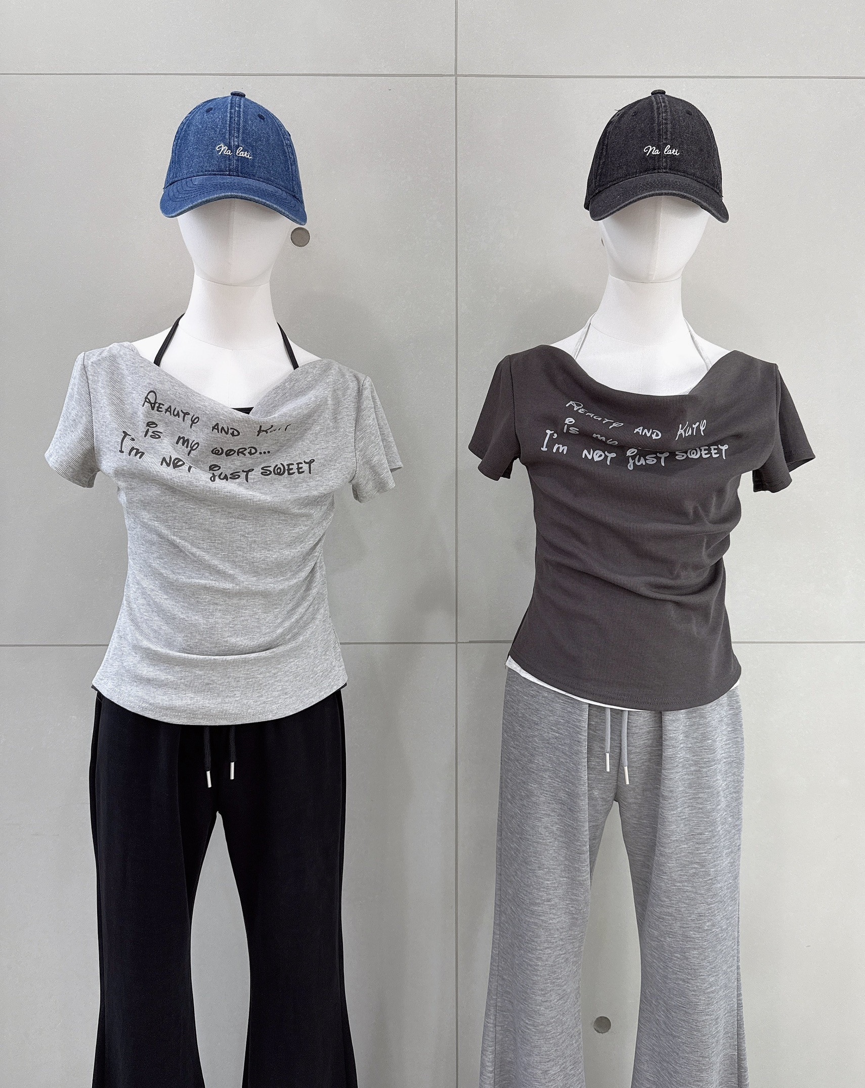 掛脖垂領三排字棉質衣