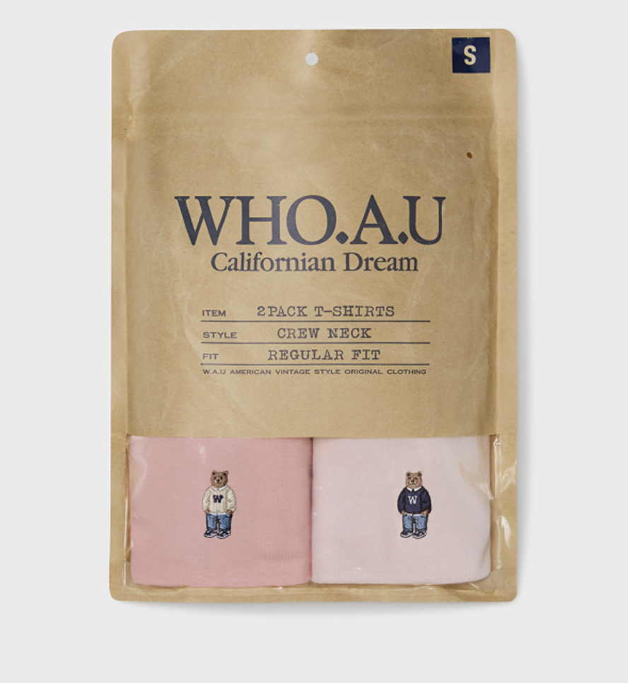 【入LIVECODE一件減至$208@1 | $198 兩件以上！😱🔥！】【WHO.A.U春夏開季🔥】(2PACK)Steve Solid T-shirt[B] (5 Colors)