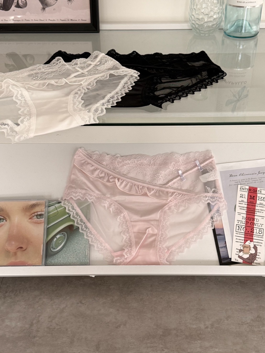 公主日記 復古法式緞面蕾絲小褲3colors